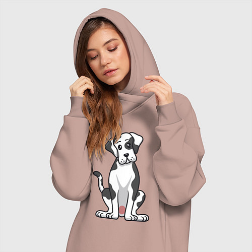 Женская толстовка-платье Милый дог / Пыльно-розовый – фото 3