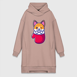 Женская толстовка-платье Собачка в варежке