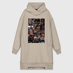 Женская толстовка-платье Юристы эстетика коллаж