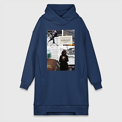 Женская толстовка-платье Журналист эстетика