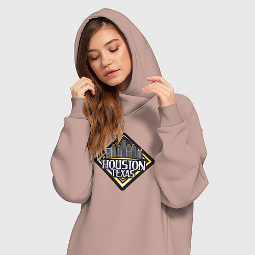 Женская толстовка-платье Houston Texas / Пыльно-розовый – фото 3