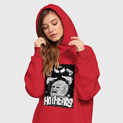Женское худи-платье Горячие головы, цвет: красный — фото 2
