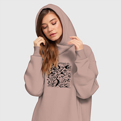 Женское худи-платье Природа в стиле модерн, цвет: пыльно-розовый — фото 2