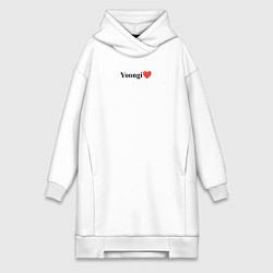 Женское худи-платье BTS Yoongi, цвет: белый