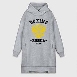 Женское худи-платье Boxing Russia Team, цвет: меланж