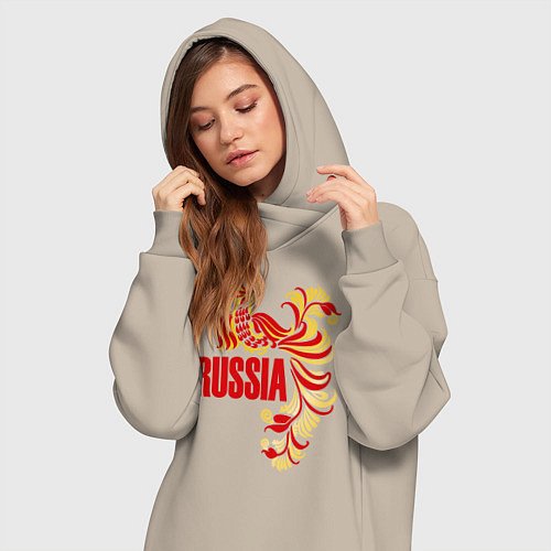 Женская толстовка-платье Russia / Миндальный – фото 3