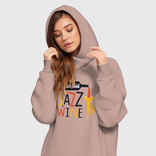 Женская толстовка-платье Джаз и винишко / Пыльно-розовый – фото 3