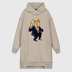 Женское худи-платье Злой Трамп, цвет: миндальный