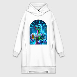 Женское худи-платье Neon beersaur - ai art fantasy, цвет: белый