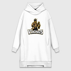 Женское худи-платье Vikings team, цвет: белый