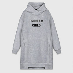 Женское худи-платье Problem child, цвет: меланж