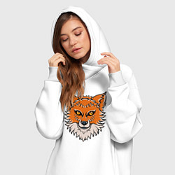 Женское худи-платье Милая лисица, цвет: белый — фото 2