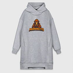 Женская толстовка-платье Грозные обезьяны