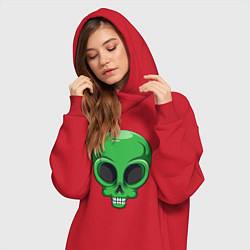 Женское худи-платье Green skeletor, цвет: красный — фото 2