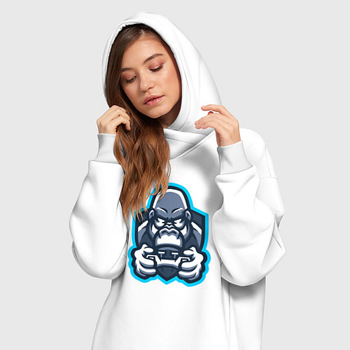Женская толстовка-платье Gamer monkey / Белый – фото 3