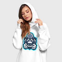 Женское худи-платье Gamer monkey, цвет: белый — фото 2