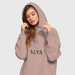 Женское худи-платье Кот Blya, цвет: пыльно-розовый — фото 2