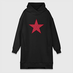 Женское худи-платье USSR red star, цвет: черный