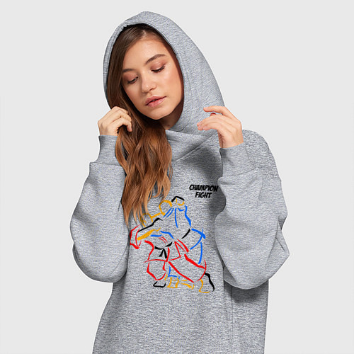 Женская толстовка-платье Champion - fight / Меланж – фото 3