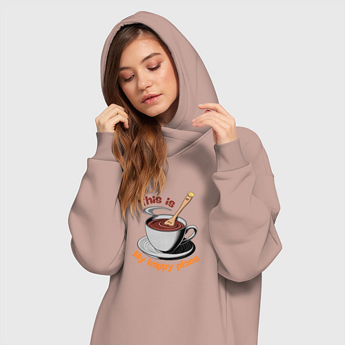 Женская толстовка-платье Счастье в мелочах / Пыльно-розовый – фото 3