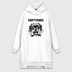 Женское худи-платье Deftones - rock dog, цвет: белый