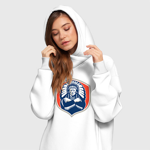 Женская толстовка-платье Индеец вождь / Белый – фото 3