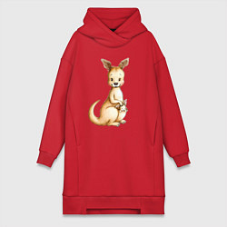 Женская толстовка-платье Кенгуру с детенышем