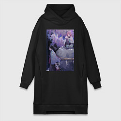 Женская толстовка-платье Клинок рассекающий демонов Гию Томиока