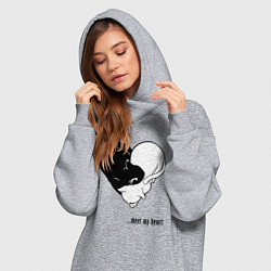 Женское худи-платье Meet my heart, цвет: меланж — фото 2