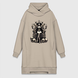 Женская толстовка-платье Ведьма на троне