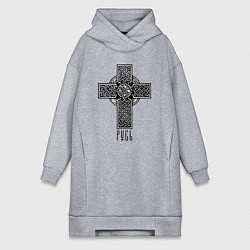 Женское худи-платье Русь славянская, цвет: меланж