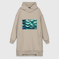 Женская толстовка-платье Чешуя крупной рыбы