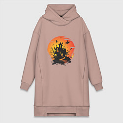 Женская толстовка-платье Хэллоуин ведьмин дом