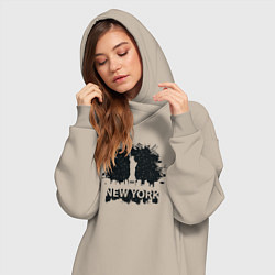 Женское худи-платье Город Нью-Йорк, цвет: миндальный — фото 2