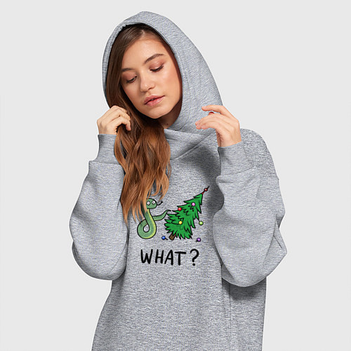 Женская толстовка-платье Змей роняет елку / Меланж – фото 3