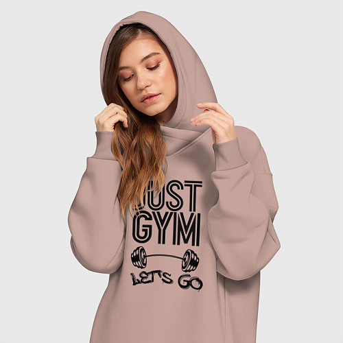 Женская толстовка-платье Just gym / Пыльно-розовый – фото 3