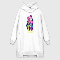 Женская толстовка-платье Big bang в неоновом стиле