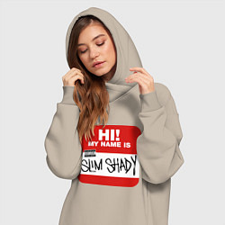 Женское худи-платье Eminem - slim shady sticker, цвет: миндальный — фото 2