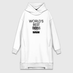 Женское худи-платье Worlds best мама, цвет: белый