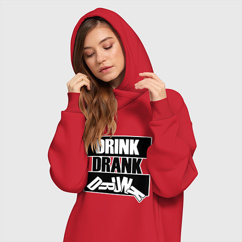 Женская толстовка-платье Пить выпить пьяный / Красный – фото 3