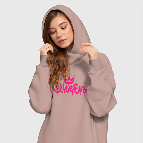 Женская толстовка-платье Pink queen / Пыльно-розовый – фото 3