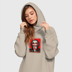 Женское худи-платье Кукла Билли из фильма Пила, цвет: миндальный — фото 2