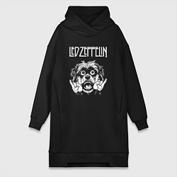 Женское худи-платье Led Zeppelin rock dog, цвет: черный