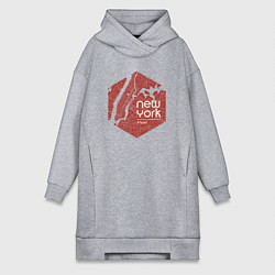 Женское худи-платье New York hyped, цвет: меланж