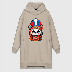 Женское худи-платье Сувенир из России, цвет: миндальный