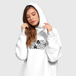 Женское худи-платье Лого - Стар варс, цвет: белый — фото 2