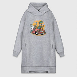 Женская толстовка-платье Веселые серферы