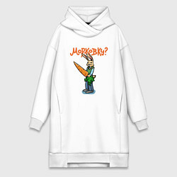 Женское худи-платье Морковку, цвет: белый