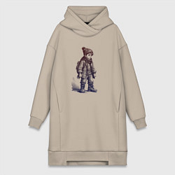 Женская толстовка-платье Школьник в высоких ботинках