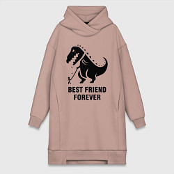 Женское худи-платье Godzilla best friend, цвет: пыльно-розовый